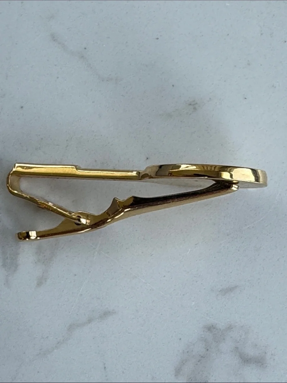 Vintage Gold Tone novelty Tennis Racket Tie Bar Clip